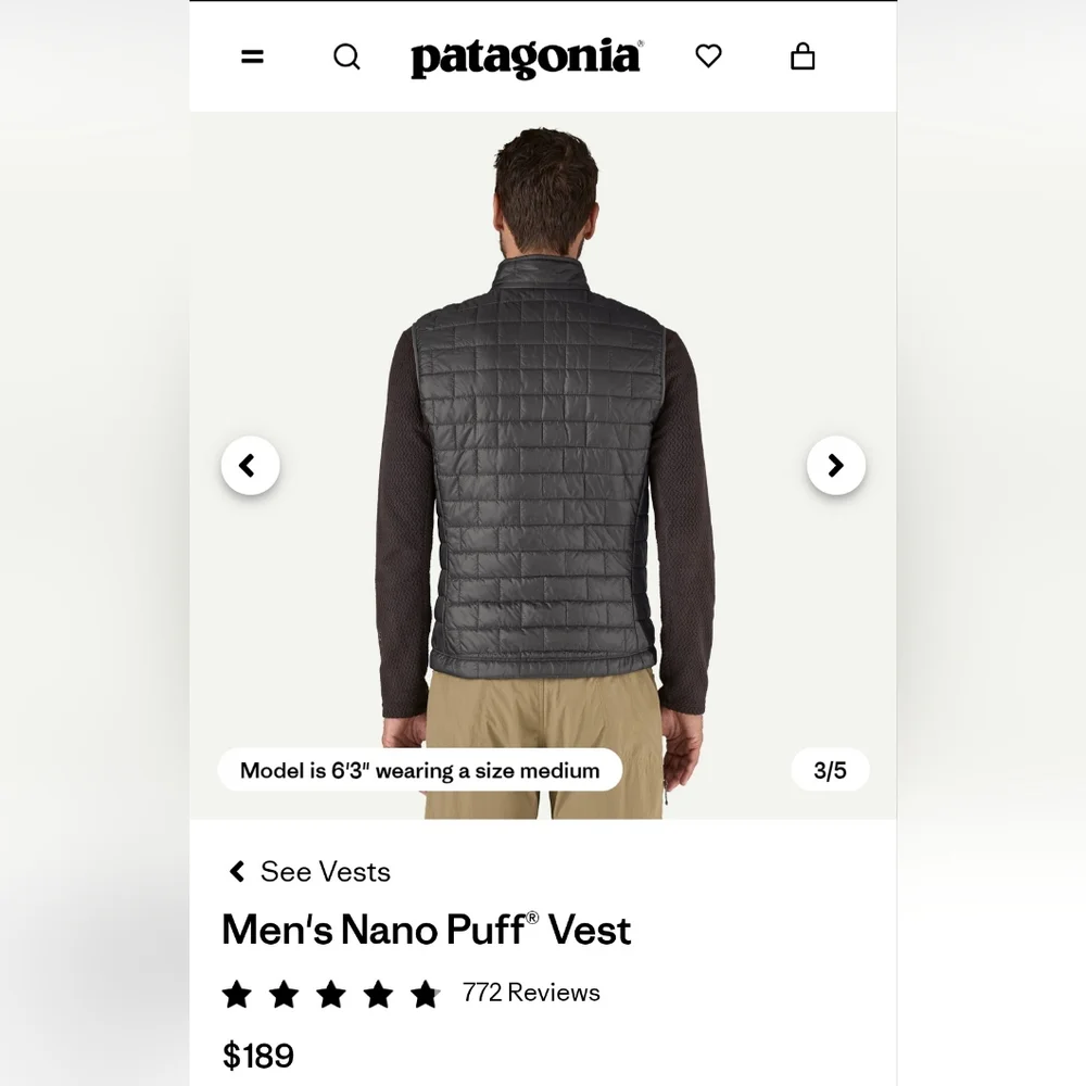 Patagonia Men's Nano Puff Vest - Picture 7 of 7
